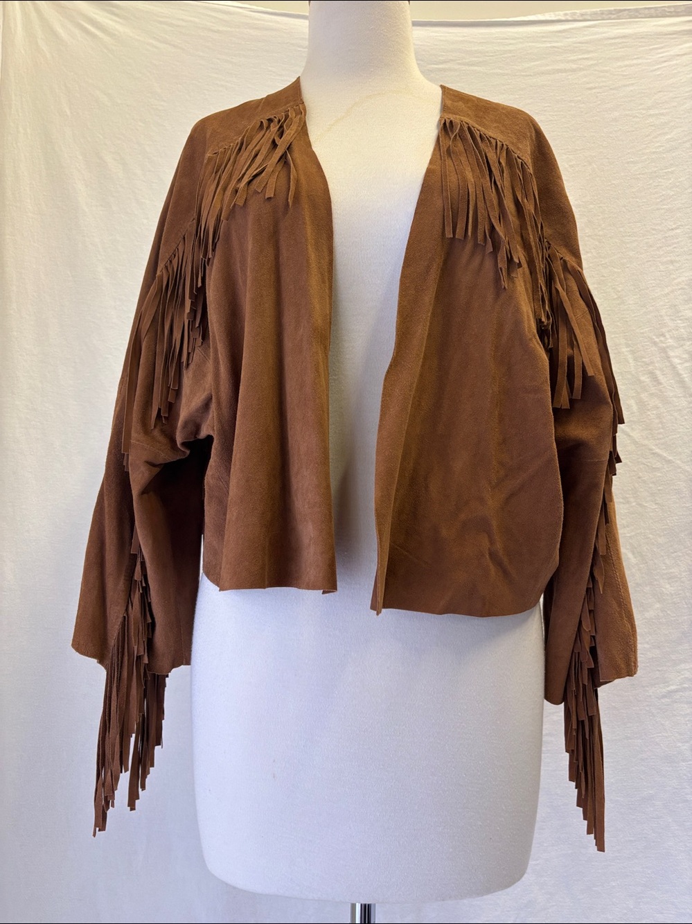NWOT American Eagle Outfitters Goat Suede Leather Fringed Jacket